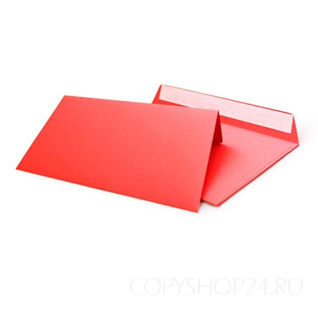 Красный конверт С65 114х229 мм бумага 120 гр - фото 4606