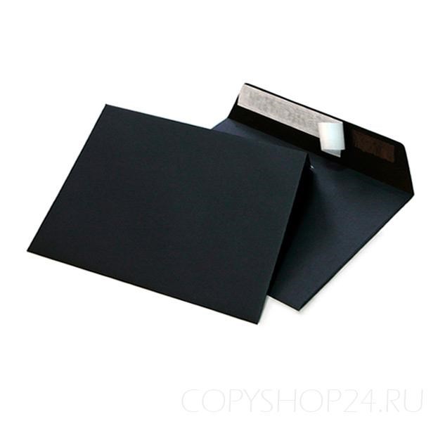 Черный конверт С6 114х162 мм бумага 120 гр - фото 4666