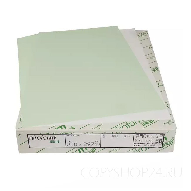 Бумага для самокопирующих бланков Giroform зеленого цвета А3+ 430х305 мм (500 листов) Верхний слой - фото 6109
